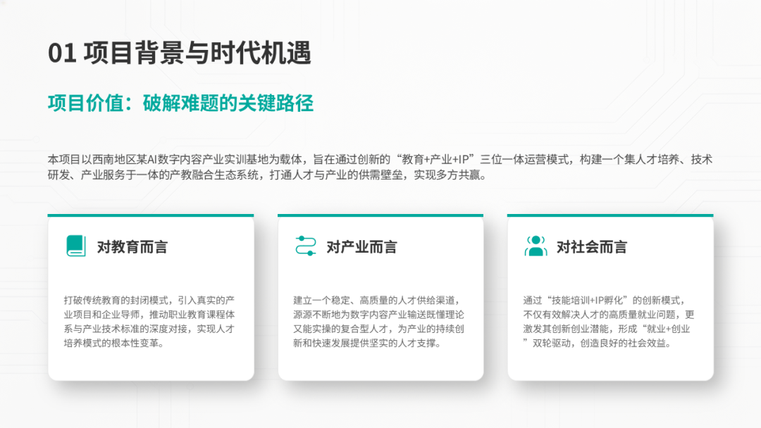 AI产教融合项目可行性研究:以某数字内容产业实训基地项目为例