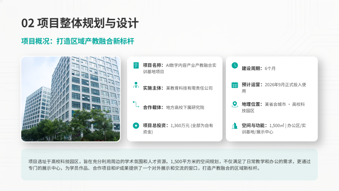 AI产教融合项目可行性研究:以某数字内容产业实训基地项目为例
