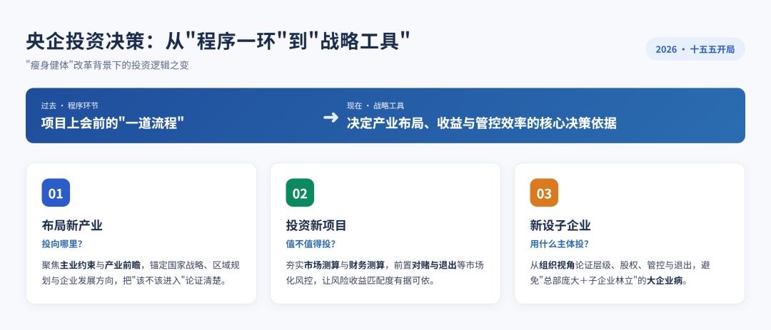 央国企投资可行性论证的3个新维度:新设子企业,投资新项目,布局新产业